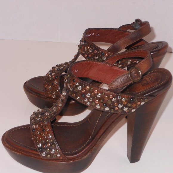 FRYE JOY STUDDED PLATFORM SHOES SIZE 8.5 MEDIUM - Picture 3 of 10
